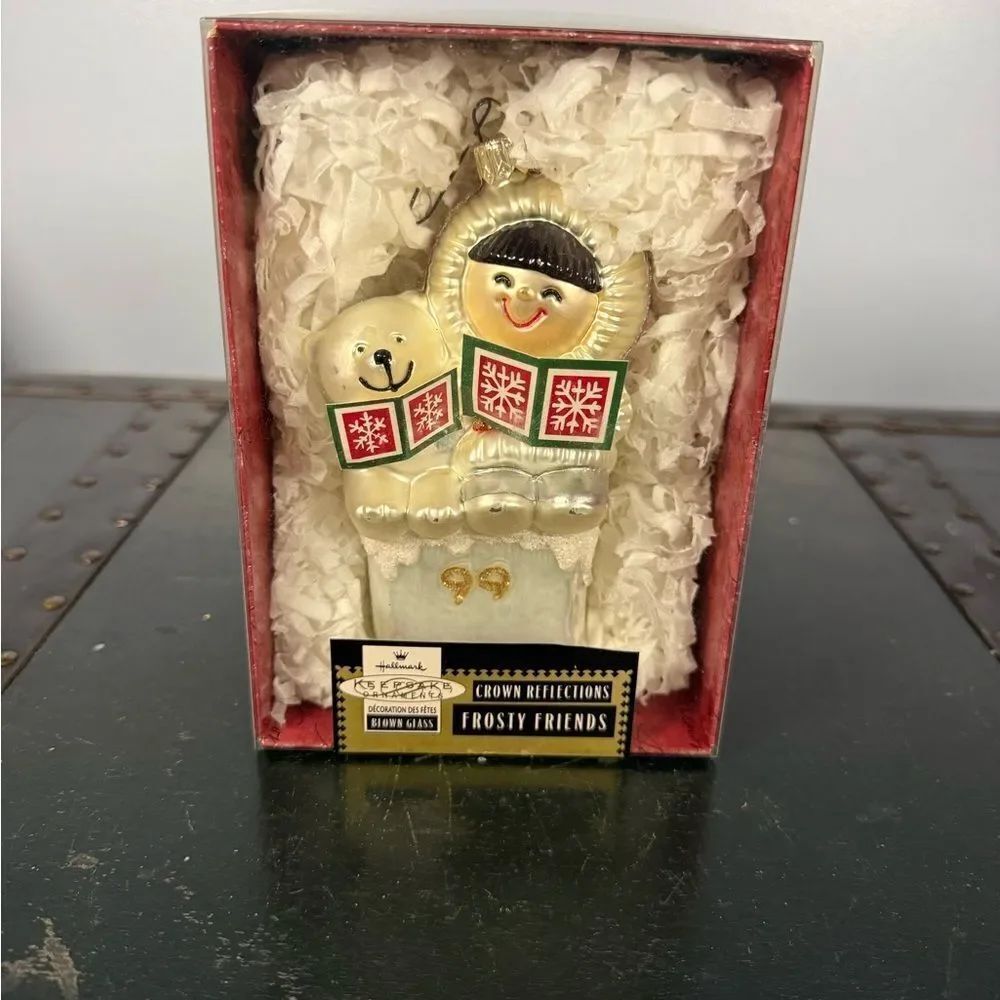 Frosty Friends Hallmark Keepsake Glass Ornaments 1999